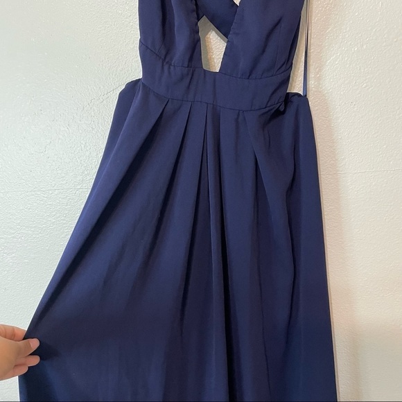 Jill Jill Stuart Navy Blue Plunge V- Neck Backless Maxi Gown​​​​ - Picture 6 of 10